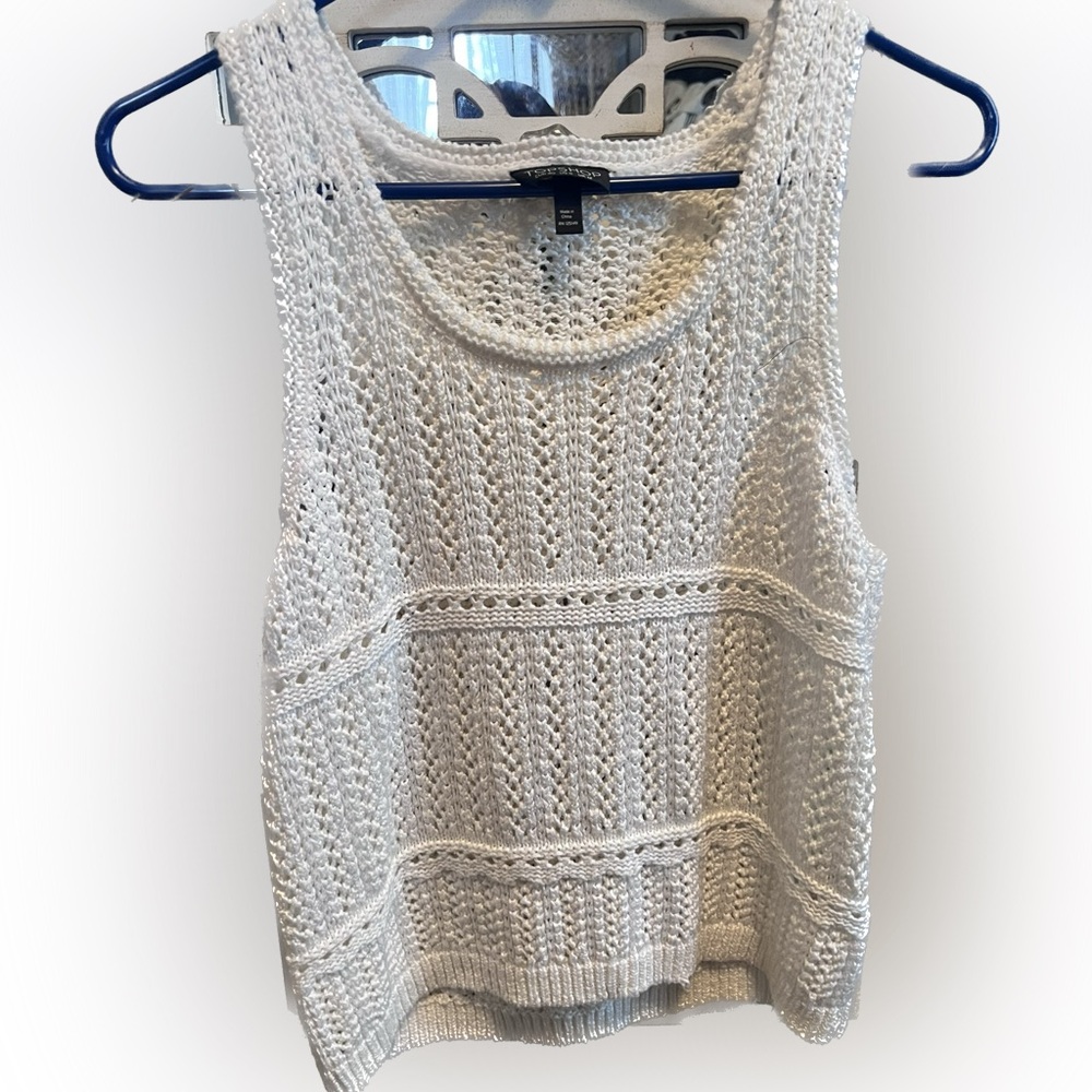 white knit layering sweater